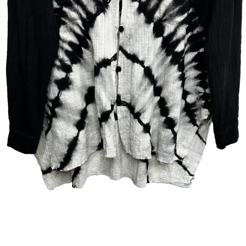 One Teaspoon Hand Printed Button Down Long Sleeve… - image 8